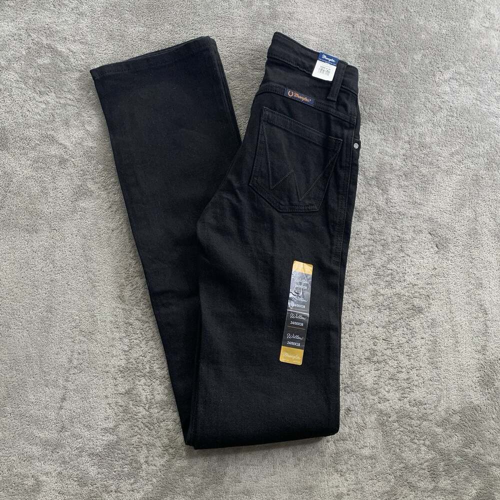 Wrangler Willow Ultimate Riding Jeans Women 24x38” Black Bootcut Western Cowgirl